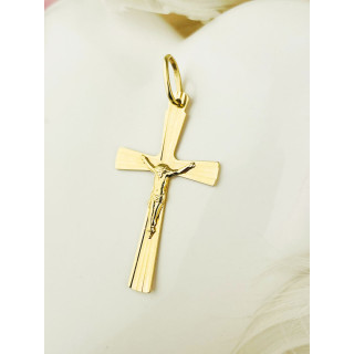 Goldanhänger Kettenanhänger Gold Anhänger Kreuz mit Jesus Goldkreuz Erstkommunion Gelbgold 585er 14KT