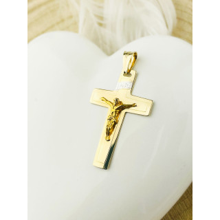 Goldanhänger Kettenanhänger Gold Anhänger Kreuz mit Jesus Goldkreuz Erstkommunion Gelbgold 585er 14KT