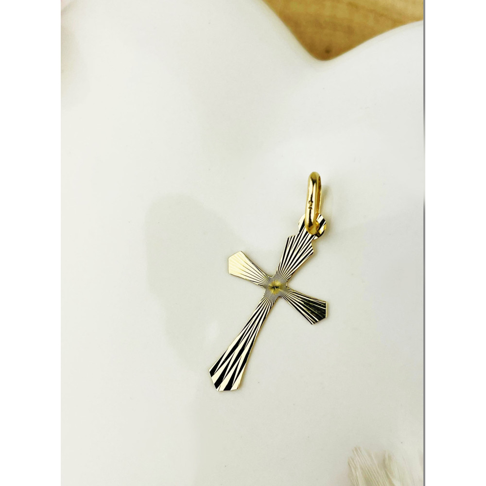 Goldanhänger Kettenanhänger Gold Anhänger Kreuz mit Jesus Goldkreuz Erstkommunion Gelbgold 585er 14KT