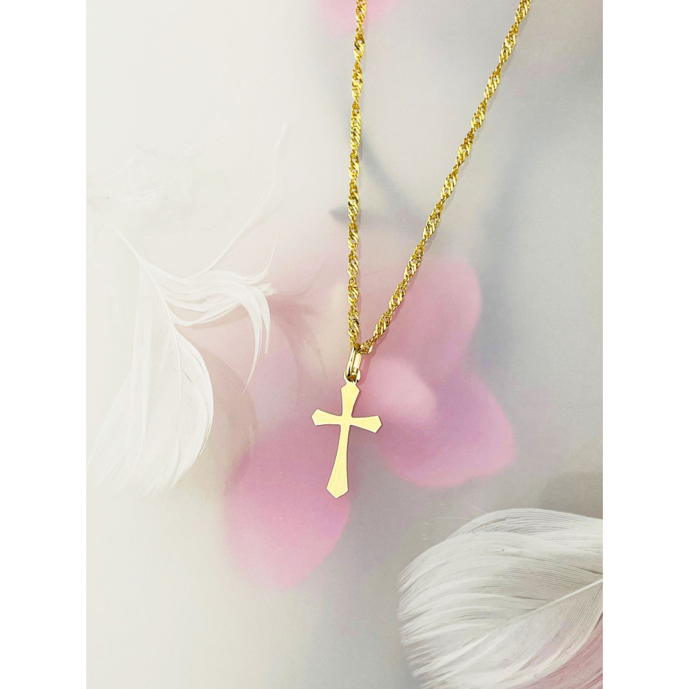 Goldanhänger Kettenanhänger Gold Anhänger Kreuz Goldkreuz Erstkommunion Gelbgold 585er 14KT