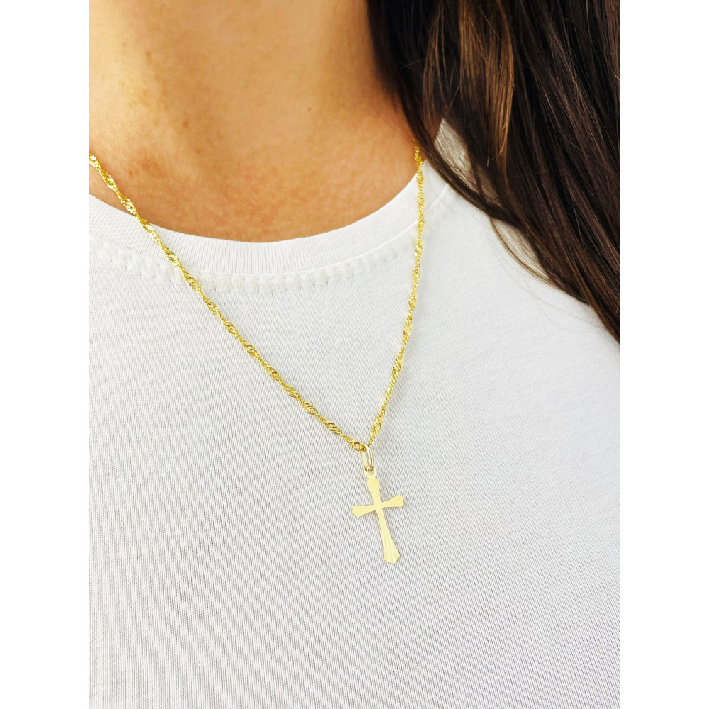 Goldanhänger Kettenanhänger Gold Anhänger Kreuz Goldkreuz Erstkommunion Gelbgold 585er 14KT