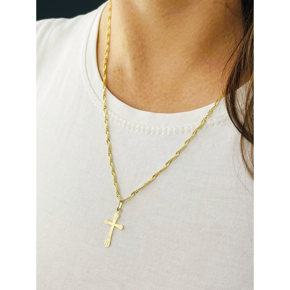 Goldanhänger Kettenanhänger Gold Anhänger Kreuz mit Jesus Goldkreuz Erstkommunion Gelbgold 585er 14KT