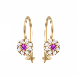 Gold Ohrringe Blumen Mit Zirkonia OhrhäACnger Ohrstecker Ohrschmuck Paar Gelbgold