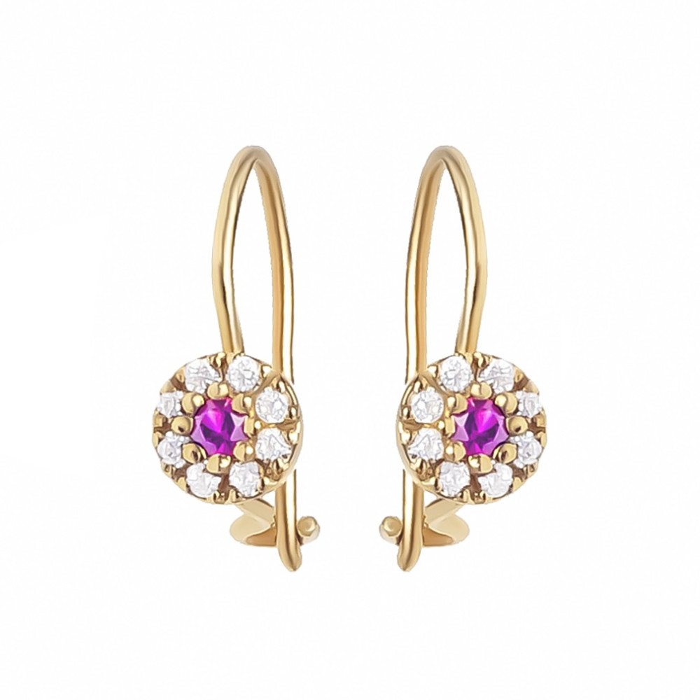 Gold Ohrringe Blumen Mit Zirkonia OhrhäACnger Ohrstecker Ohrschmuck Paar Gelbgold