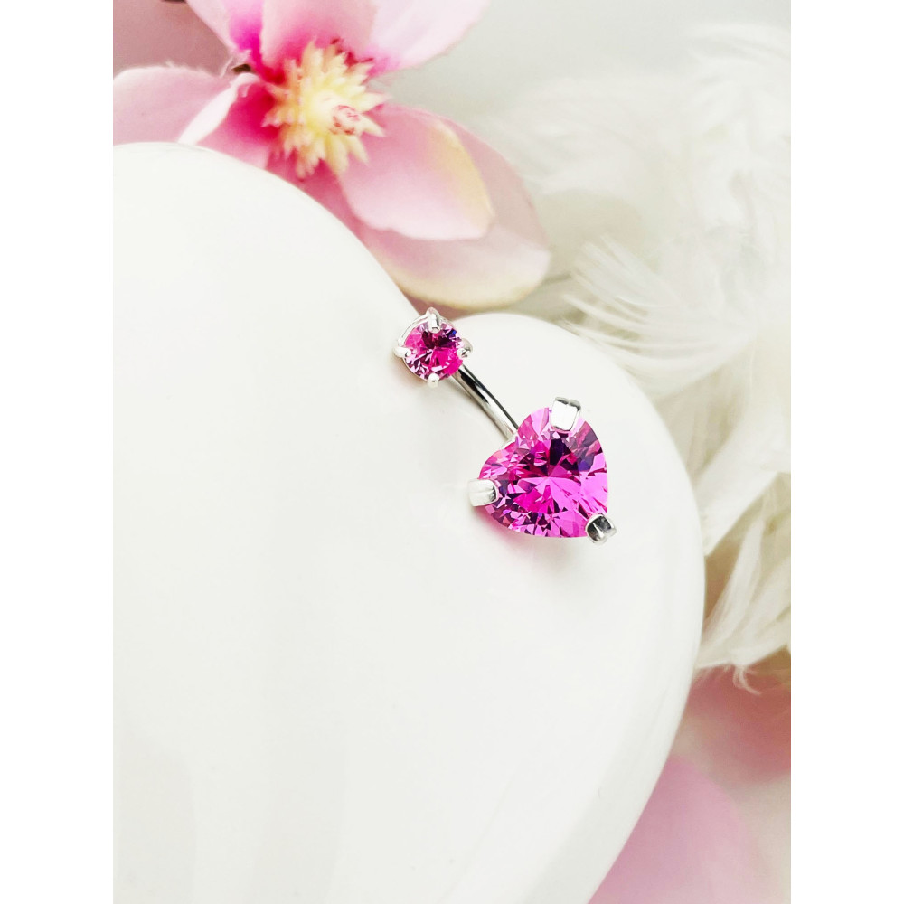 Bauchnabelpiercing Silber 925 Piercingschmuck Banana mit Zirkonia