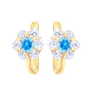 Gold Ohrringe Blumen Mit Zirkonia Ohrhänger Ohrstecker Ohrschmuck Paar Gelbgold