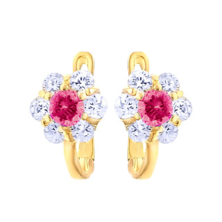 Gold Ohrringe Blumen Mit Zirkonia Ohrhänger Ohrstecker Ohrschmuck Paar Gelbgold