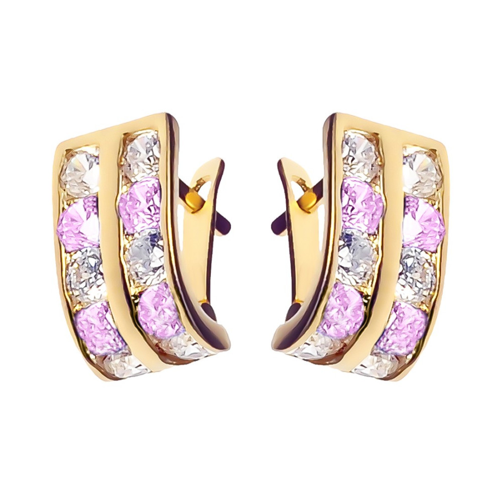 copy of Złote kolczyki przecinki z cyrkoniami