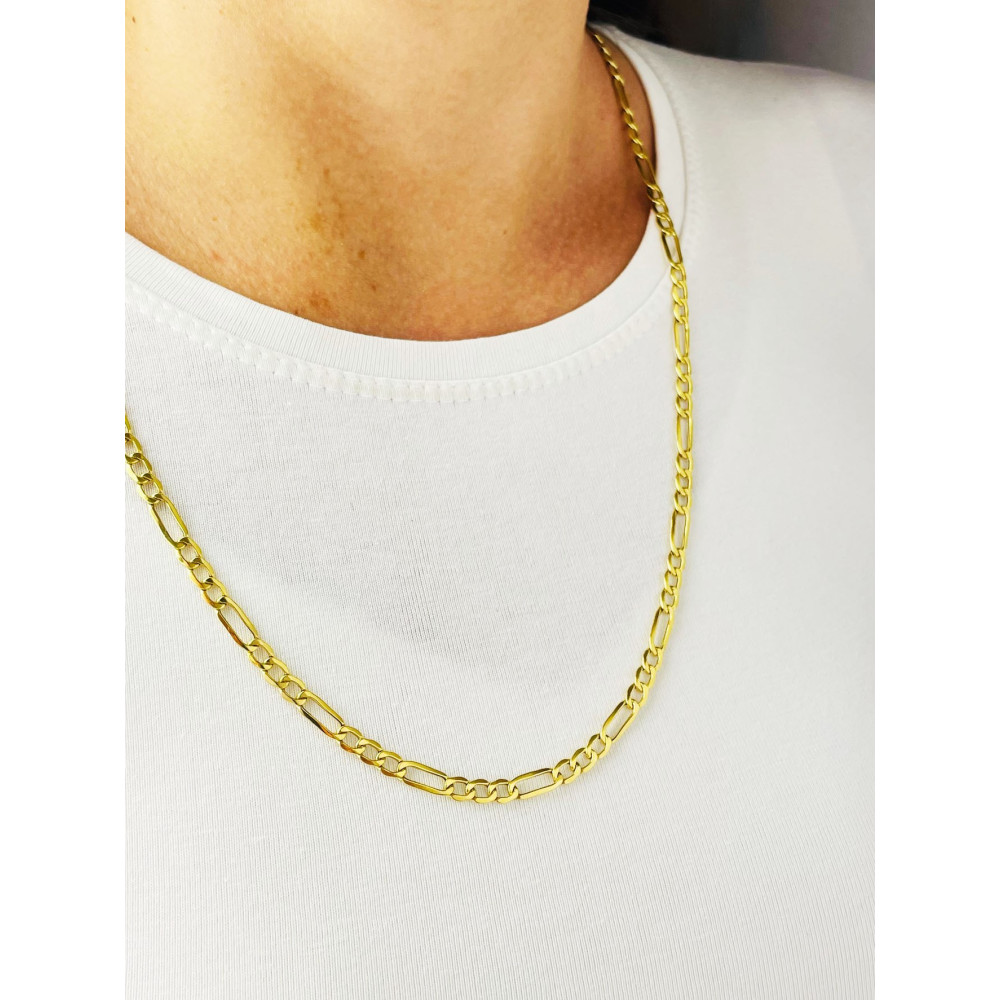 Złoty łańcuszek Figaro szeroki gładki