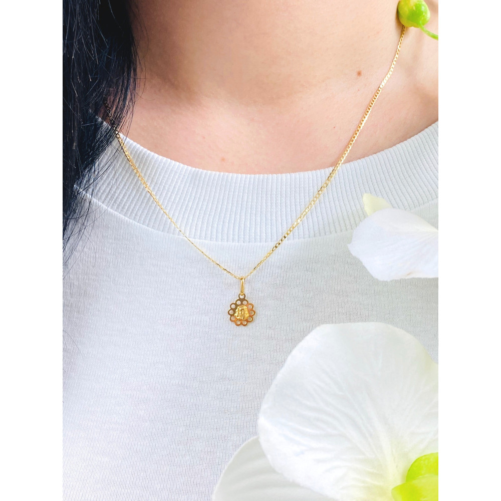 Złoty Medalik Zawieszka Matka Boska Madonna