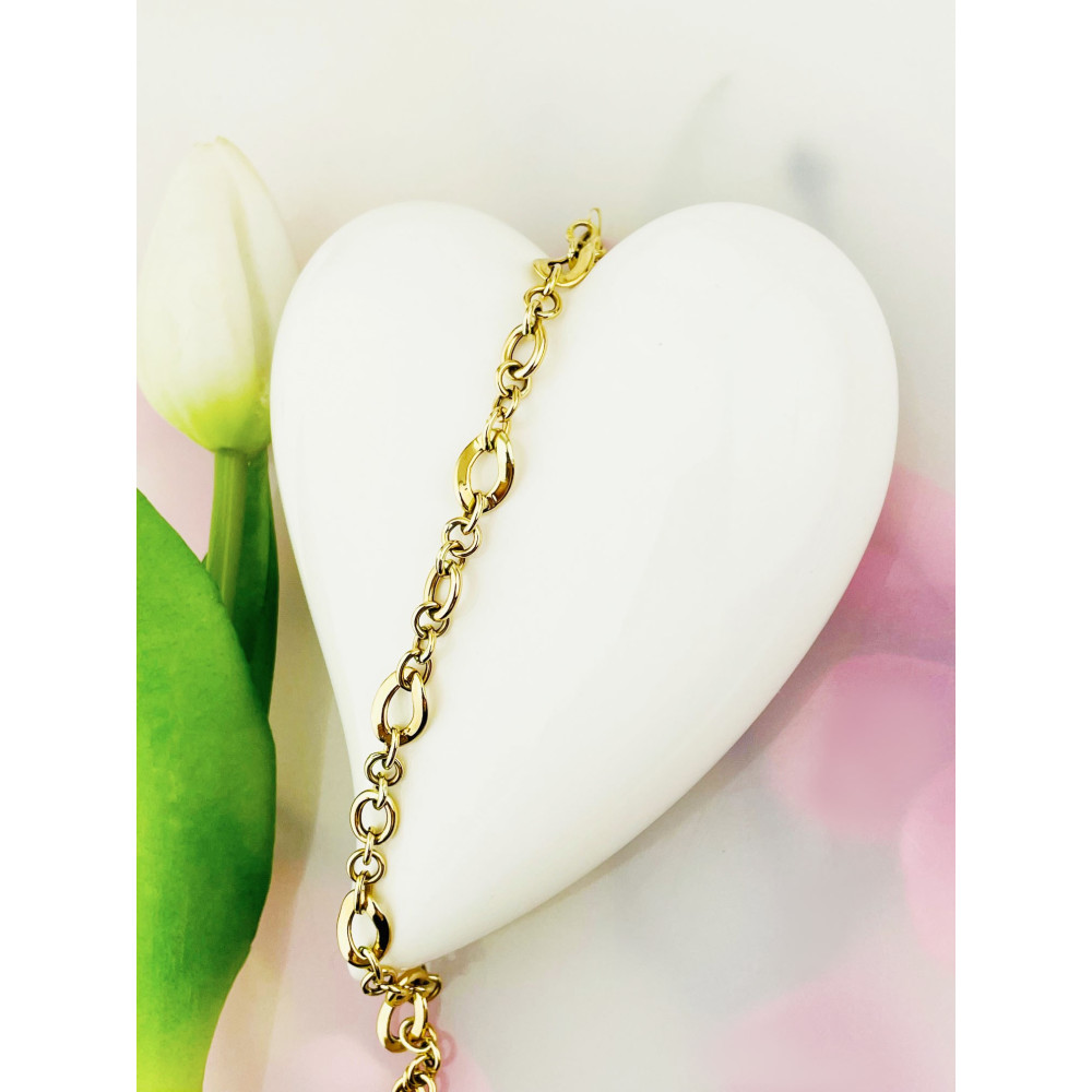 Złota bransoletka fantazyjny ankier okręgi kółka