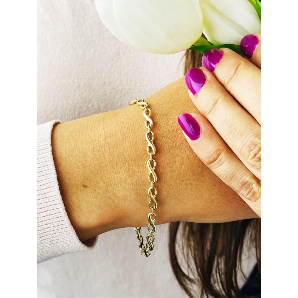 Goldarmband Armband Armkette Gelbgold 585er 14KT Infinity