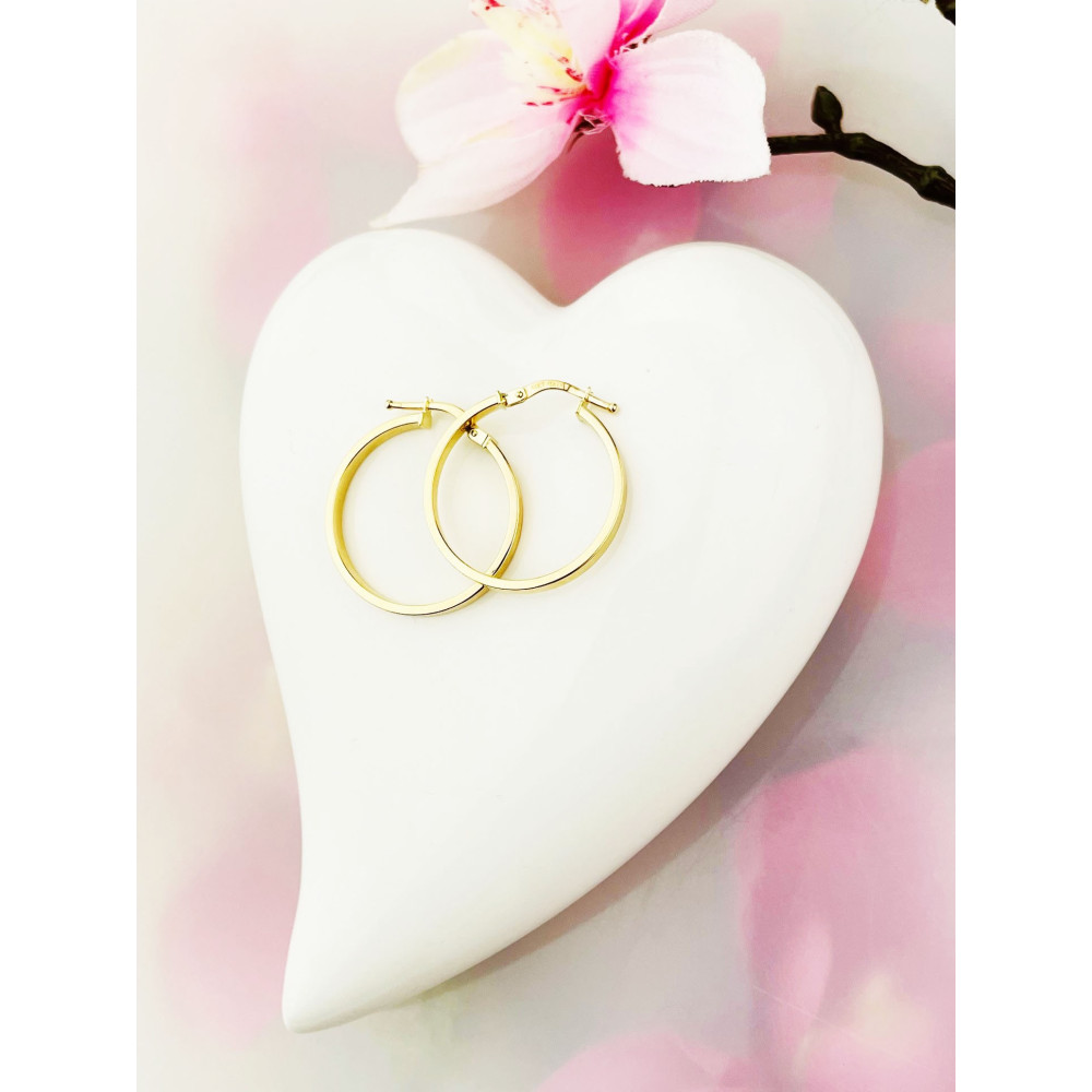 Kreis Creolen Ohrringe Ohrhänger Ohrstecker Ohrschmuck Paar Gelbgold 585er 14KT