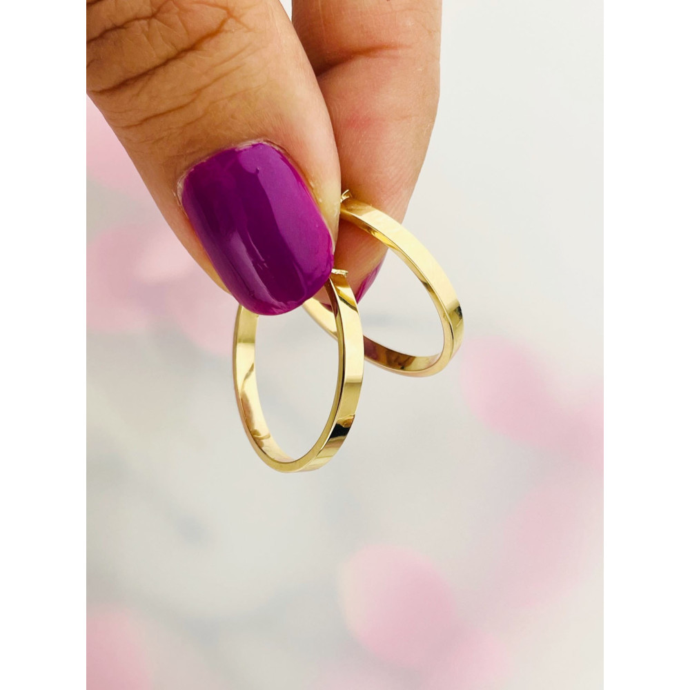 Złote kolczyki koła kółeczka polerowane kółka klasyczne