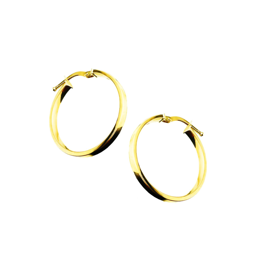 Kreis Creolen Ohrringe Ohrhänger Ohrstecker Ohrschmuck Paar Gelbgold 585er 14KT