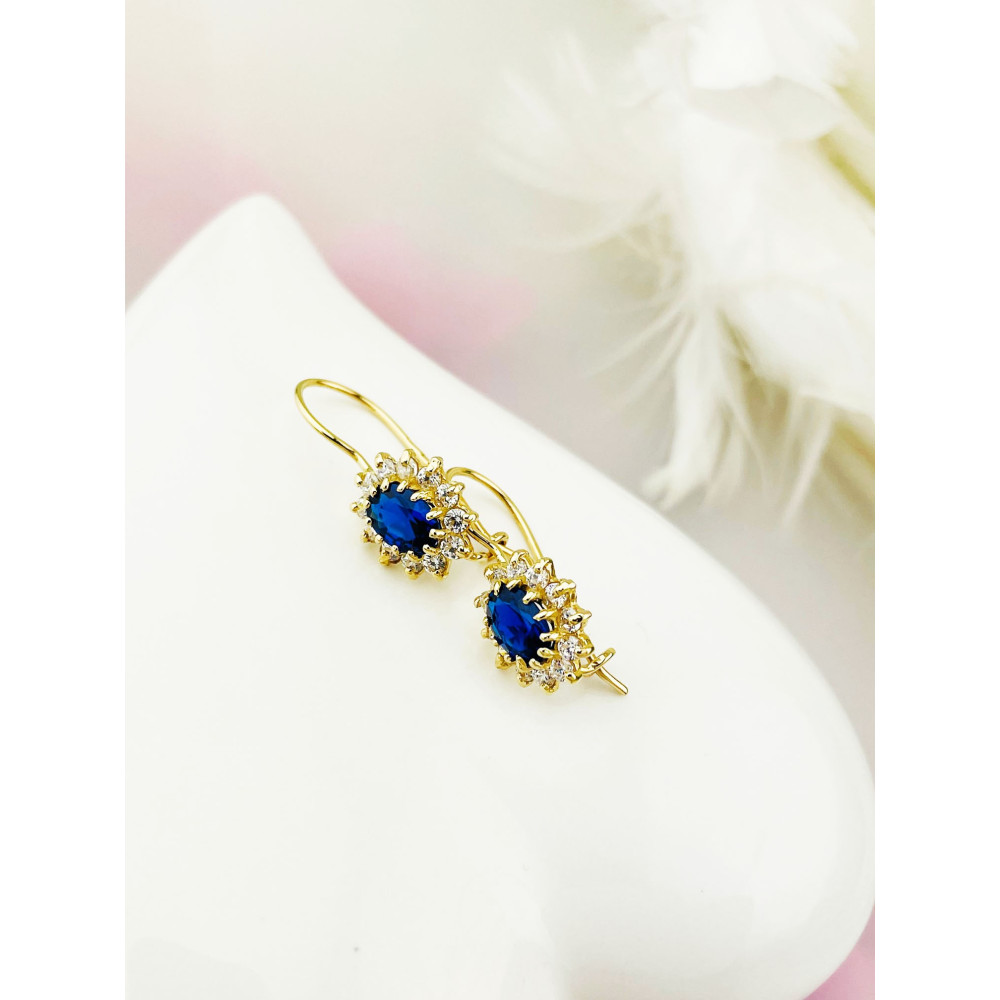 Ohrringe Ohrhänger mit Zirkonia Ohrstecker Ohrschmuck Paar Gelbgold 585er 14KT