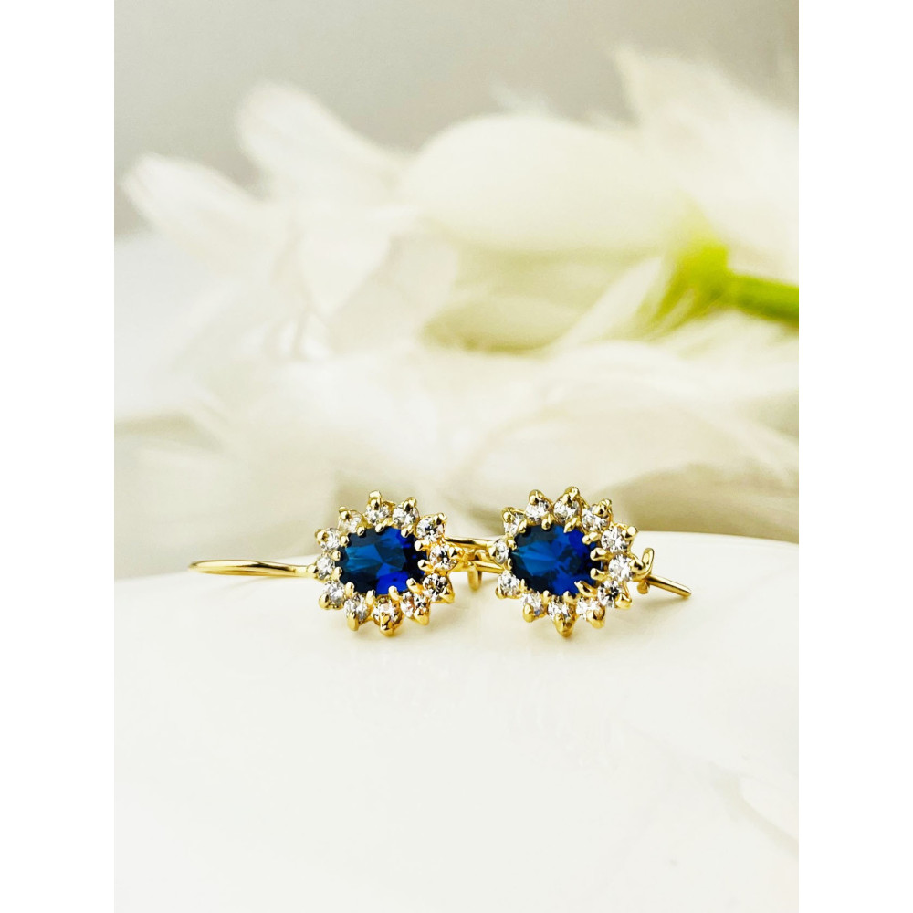 Ohrringe Ohrhänger mit Zirkonia Ohrstecker Ohrschmuck Paar Gelbgold 585er 14KT