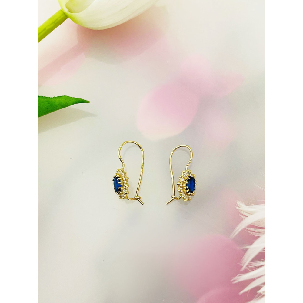 Ohrringe Ohrhänger mit Zirkonia Ohrstecker Ohrschmuck Paar Gelbgold 585er 14KT