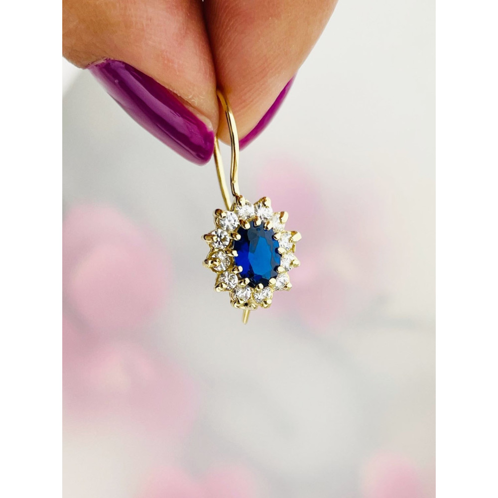 Ohrringe Ohrhänger mit Zirkonia Ohrstecker Ohrschmuck Paar Gelbgold 585er 14KT