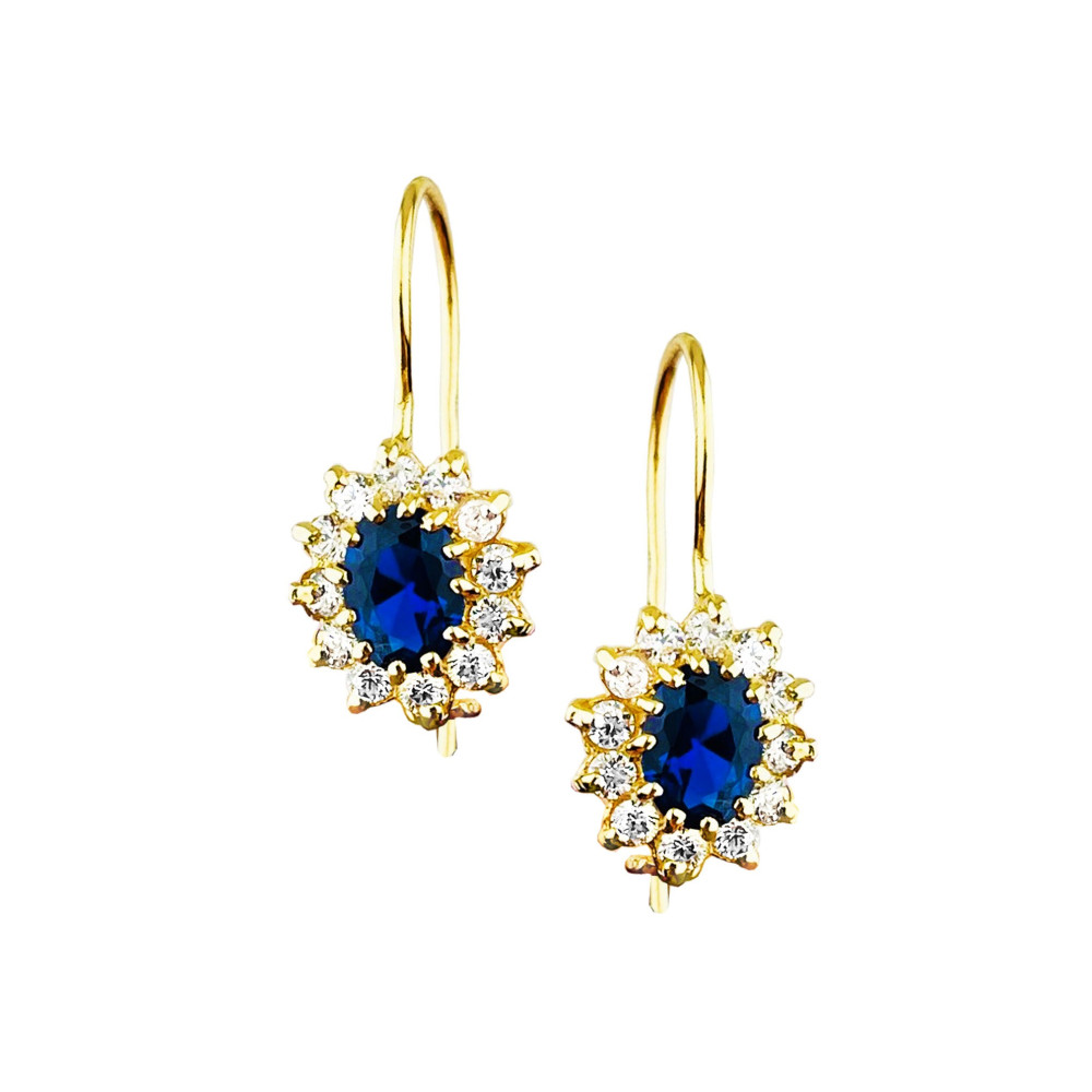 Ohrringe Ohrhänger mit Zirkonia Ohrstecker Ohrschmuck Paar Gelbgold 585er 14KT