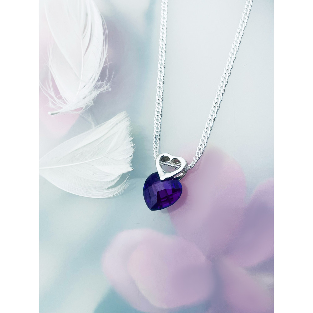 925 Silber Damen Medaillon Anhänger Herz mit Zirkonia