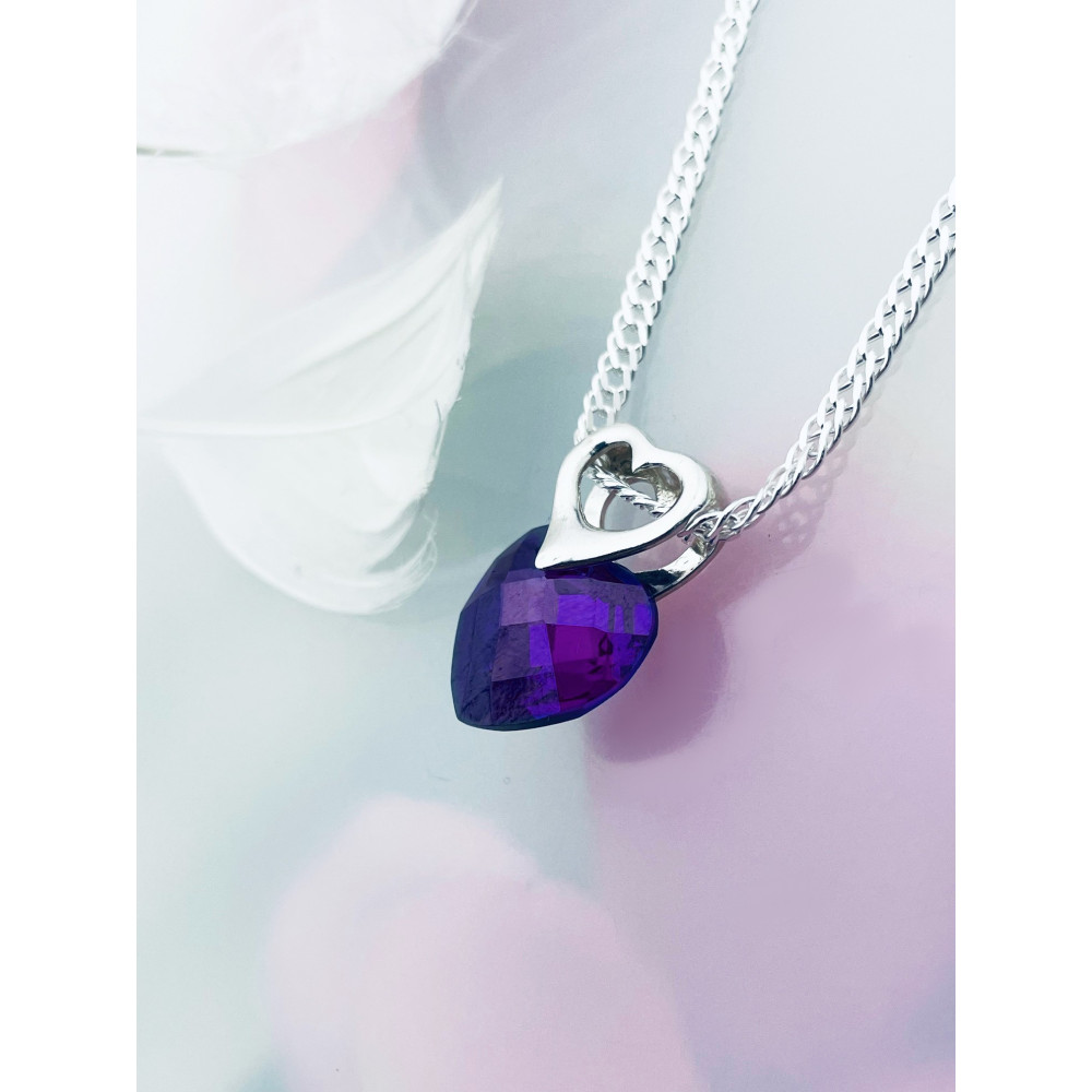 925 Silber Damen Medaillon Anhänger Herz mit Zirkonia