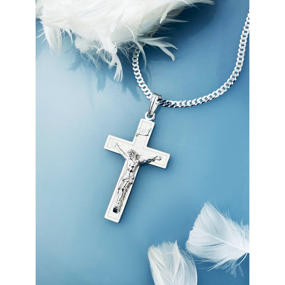 925 Silber großes Kreuz mit Jesus