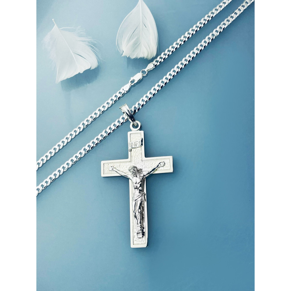 925 Silber großes Kreuz mit Jesus