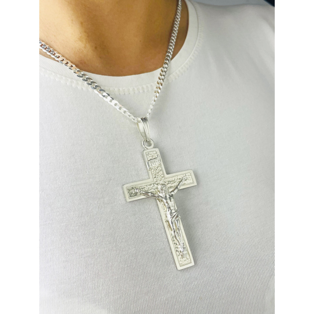 925 Silber großes Kreuz mit Jesus