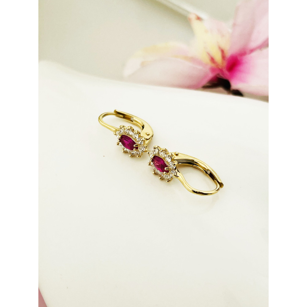 Ohrringe Ohrhänger mit Zirkonia Ohrstecker Ohrschmuck Paar Gelbgold 585er 14KT