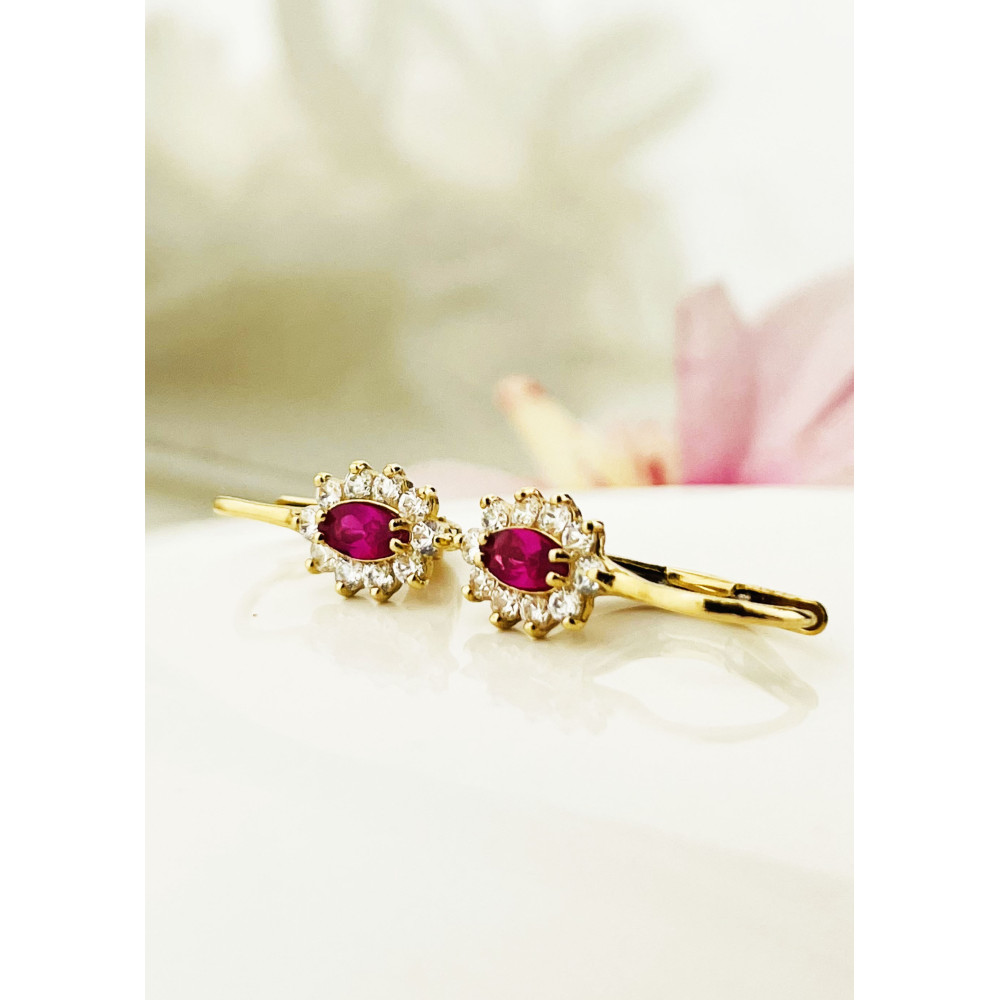 Ohrringe Ohrhänger mit Zirkonia Ohrstecker Ohrschmuck Paar Gelbgold 585er 14KT