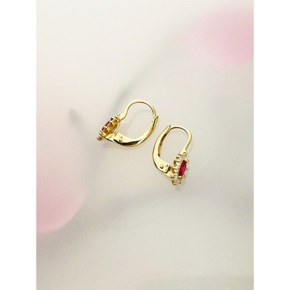 Ohrringe Ohrhänger mit Zirkonia Ohrstecker Ohrschmuck Paar Gelbgold 585er 14KT