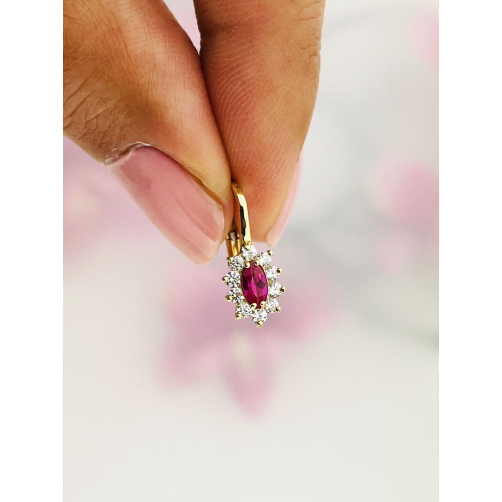 Ohrringe Ohrhänger mit Zirkonia Ohrstecker Ohrschmuck Paar Gelbgold 585er 14KT