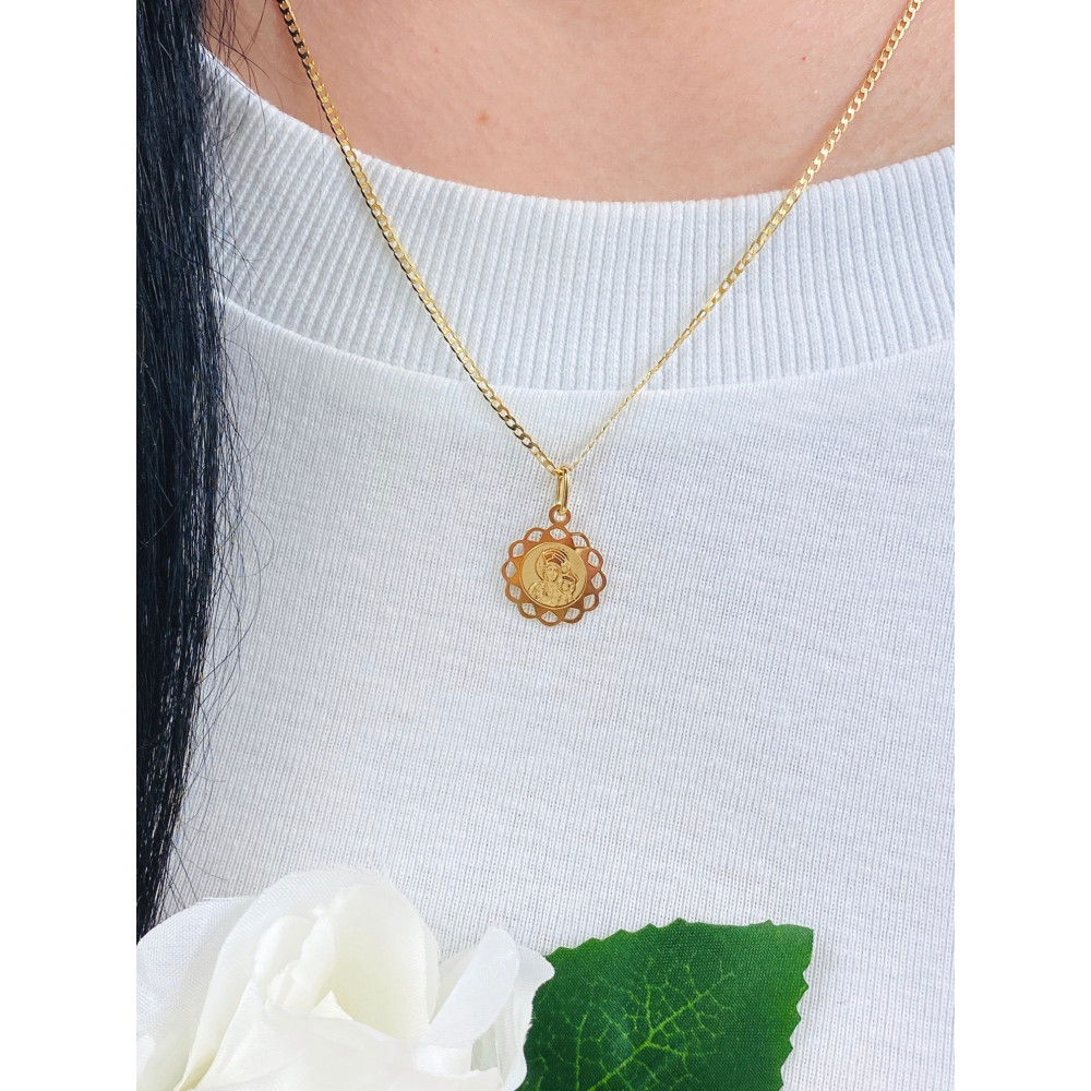 Złoty Medalik Zawieszka Matka Boska Częstochowska