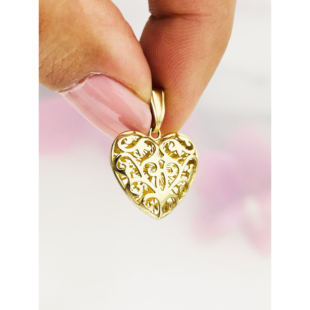 copy of Złoty wisiorek zawieszka rozeta ażurowa