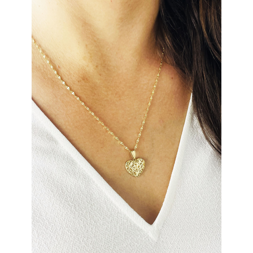 copy of Złoty wisiorek zawieszka rozeta ażurowa