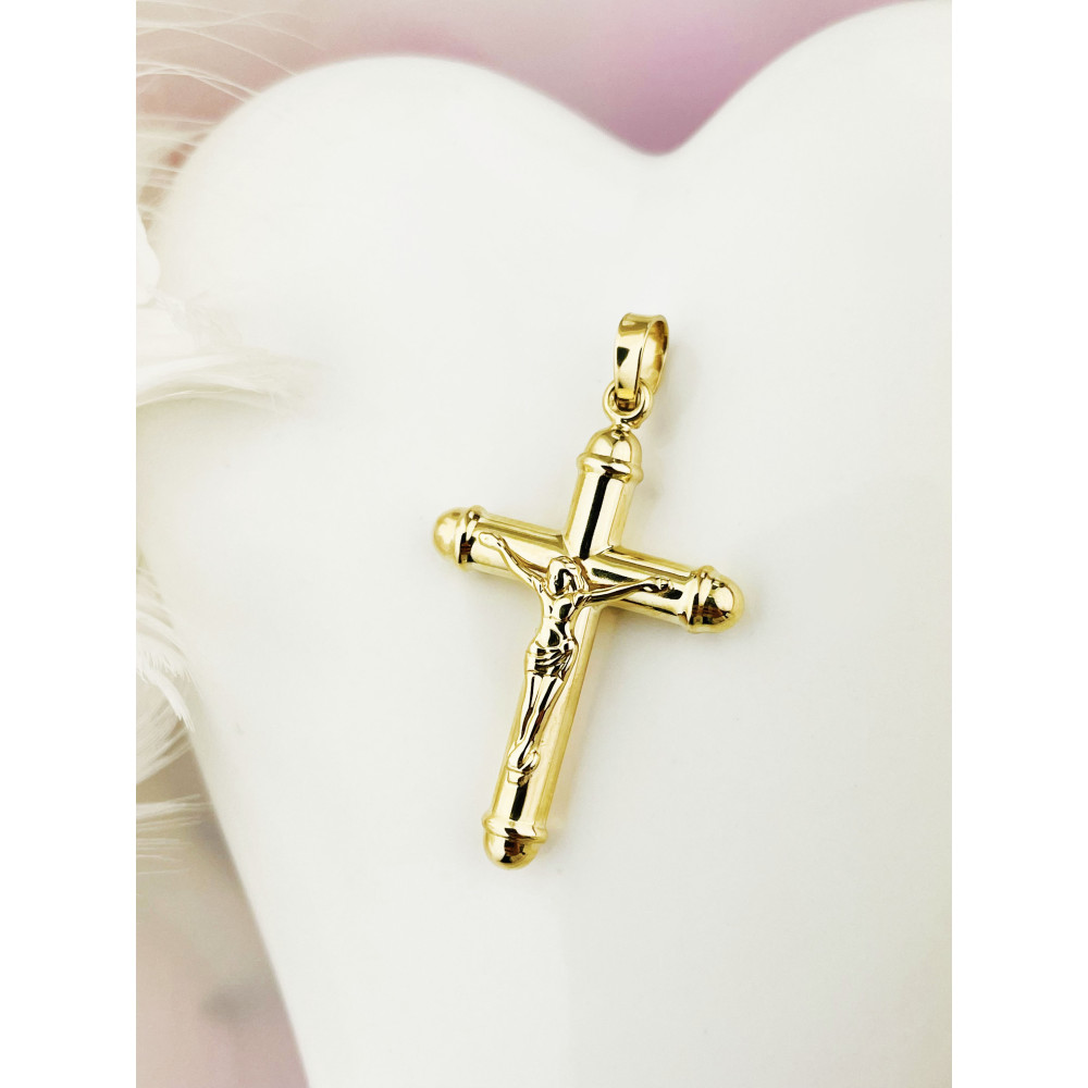 Goldanhänger Kettenanhänger Gold Anhänger Kreuz mit Jesus Goldkreuz Erstkommunion Gelbgold