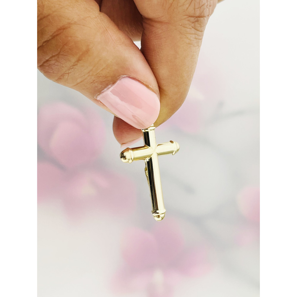 Goldanhänger Kettenanhänger Gold Anhänger Kreuz mit Jesus Goldkreuz Erstkommunion Gelbgold