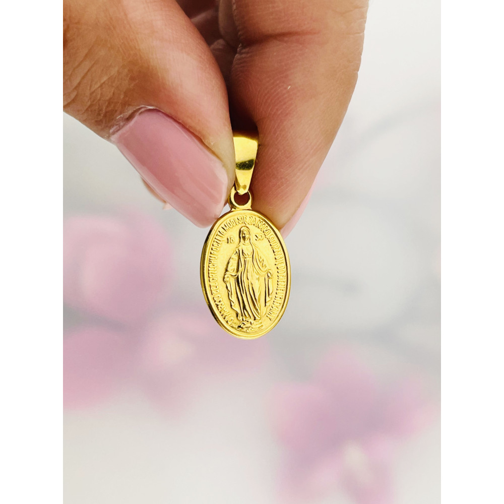 Anhänger Madonna Maria Goldanhänger Erstkommunion Milagrosa 585er 14KT