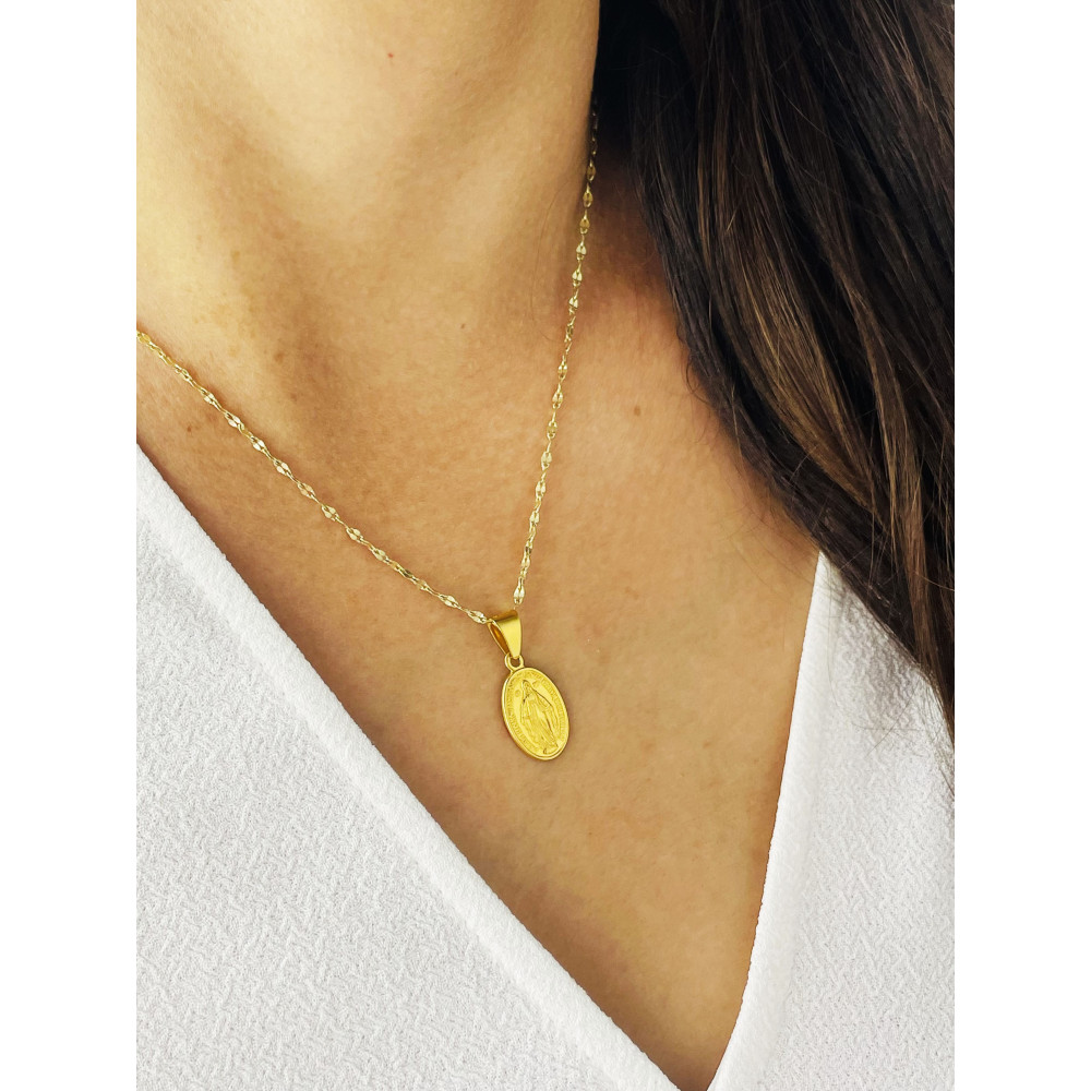 Anhänger Madonna Maria Goldanhänger Erstkommunion Milagrosa 585er 14KT