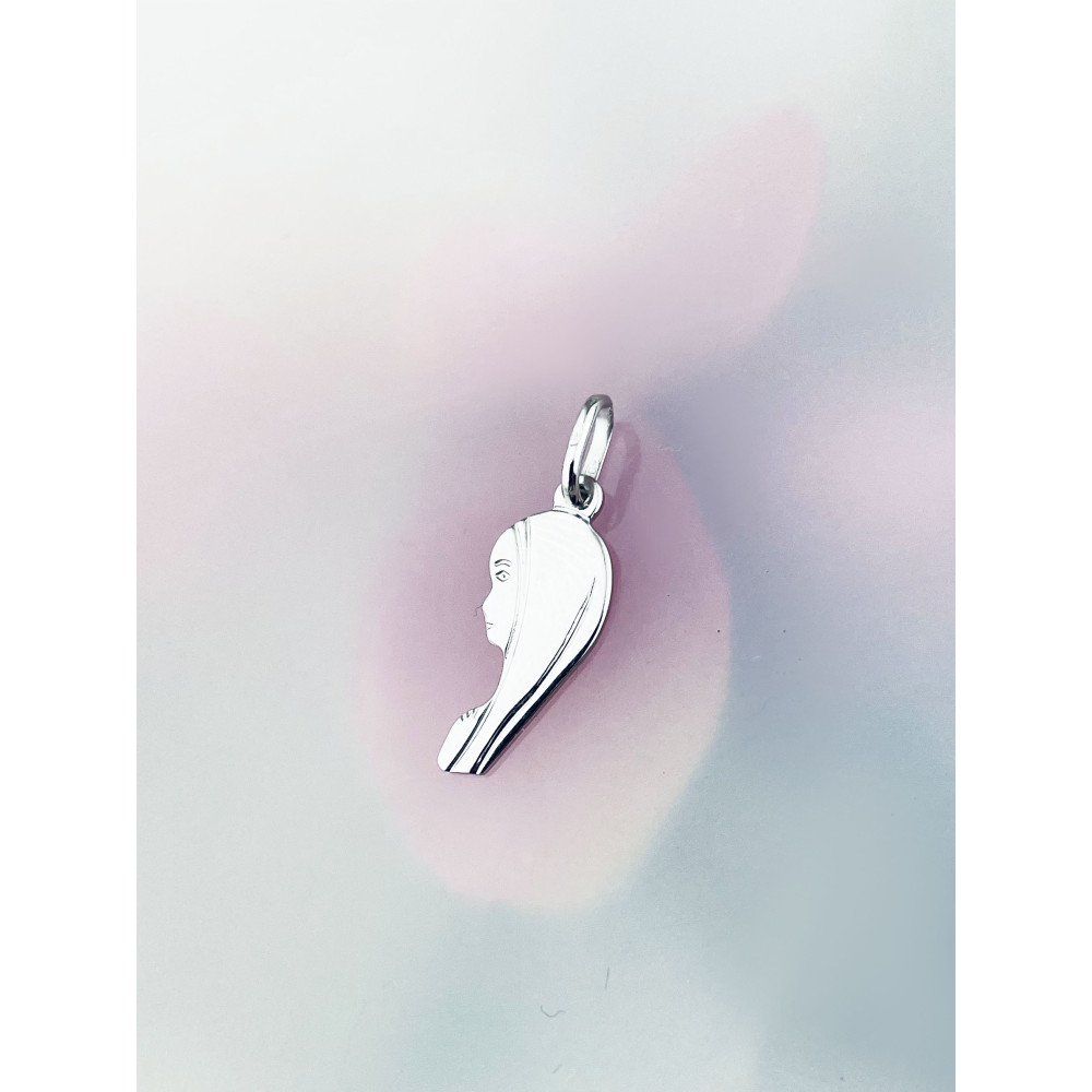 Anhänger Madonna Maria Goldanhänger Erstkommunion Weißgold 585er 14KT