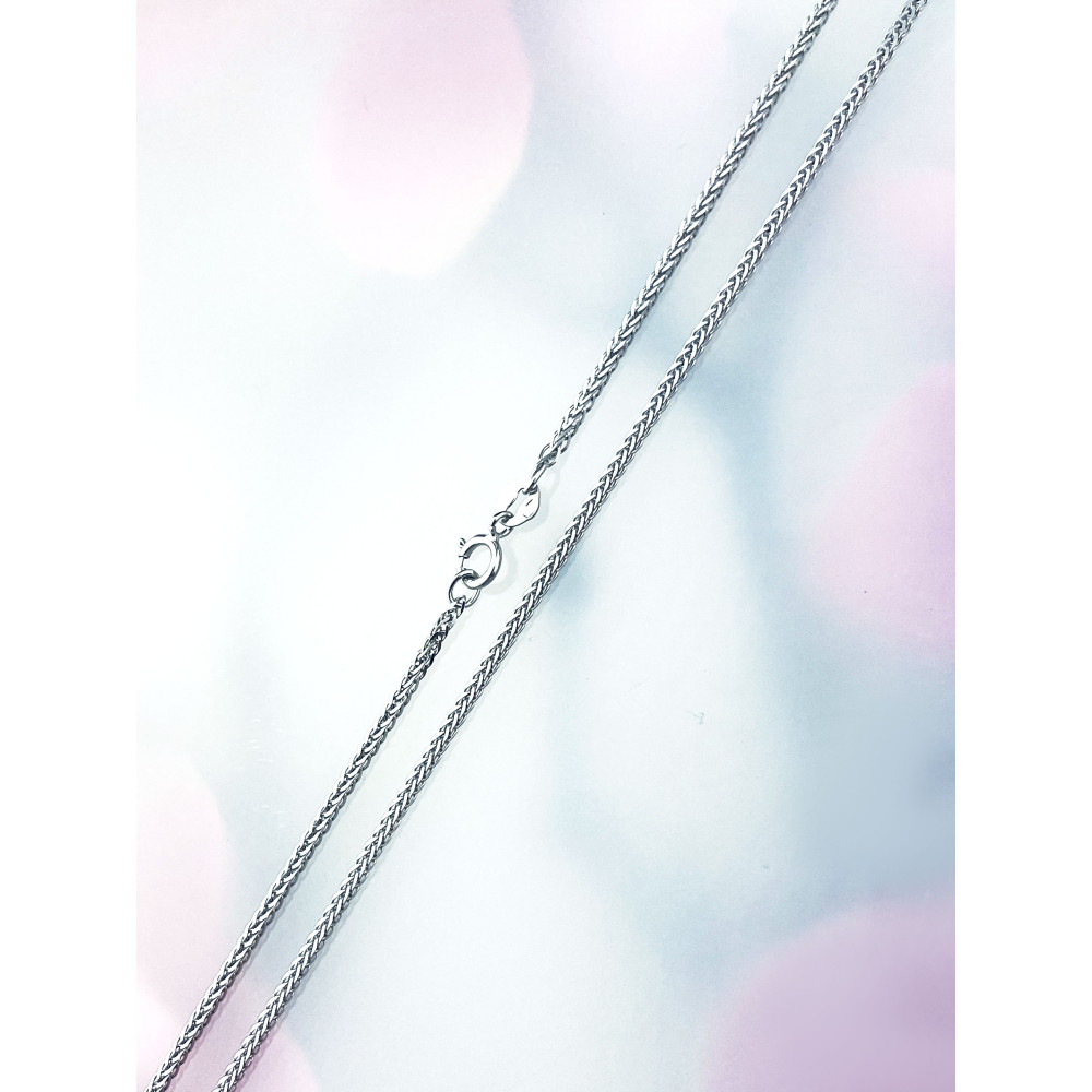 Goldkette Halskette Collier Diamantschliff Spiga Weizen Weißgold 585er 14KT