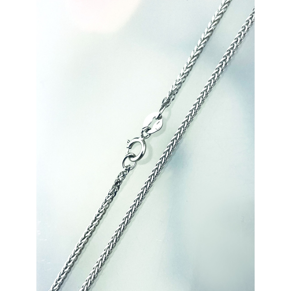 Goldkette Halskette Collier Diamantschliff Spiga Weizen Weißgold 585er 14KT