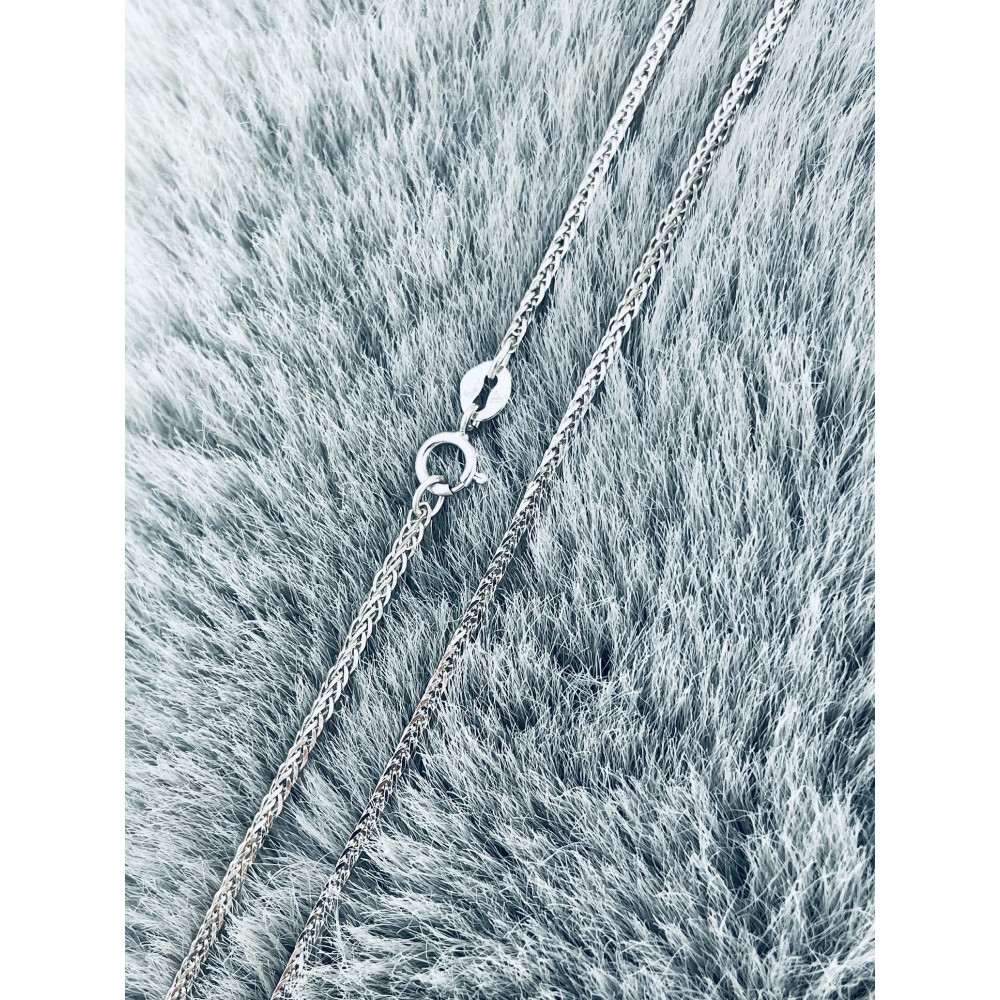 Goldkette Halskette Collier Diamantschliff Spiga Weizen Weißgold 585er 14KT