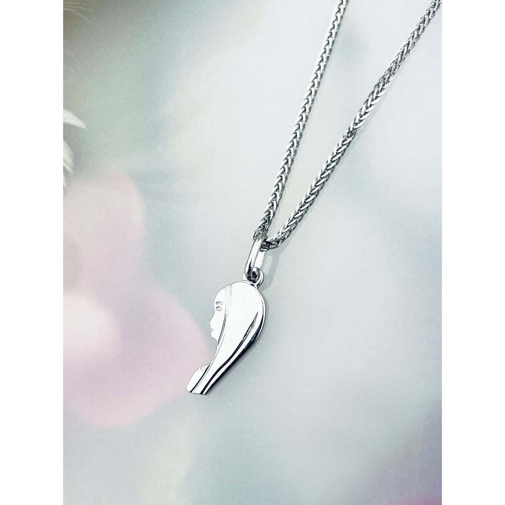 Złoty komplet naszyjnik łańcuszek Spiga Kłos Lisi Ogon Zaieszka Medalik Matka Boska białe złoto Komunia Chrzest