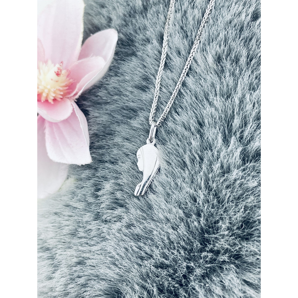 Złoty komplet naszyjnik łańcuszek Spiga Kłos Lisi Ogon Zaieszka Medalik Matka Boska białe złoto Komunia Chrzest