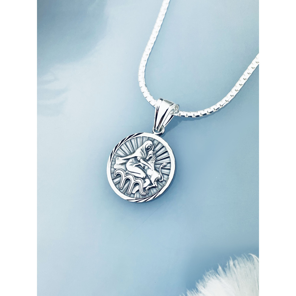 Srebrna zawieszka wisiorek znak zodiaku panna