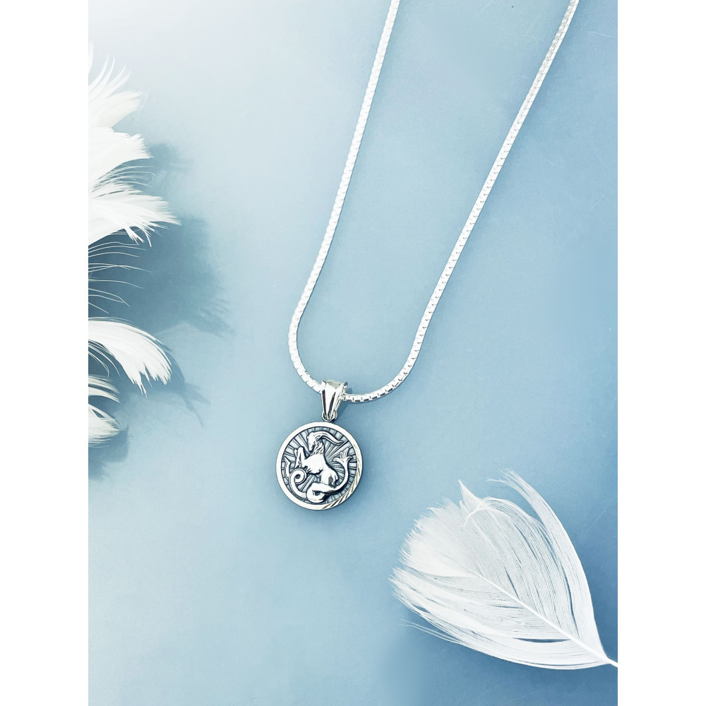 Srebrna zawieszka wisiorek znak zodiaku koziorożec