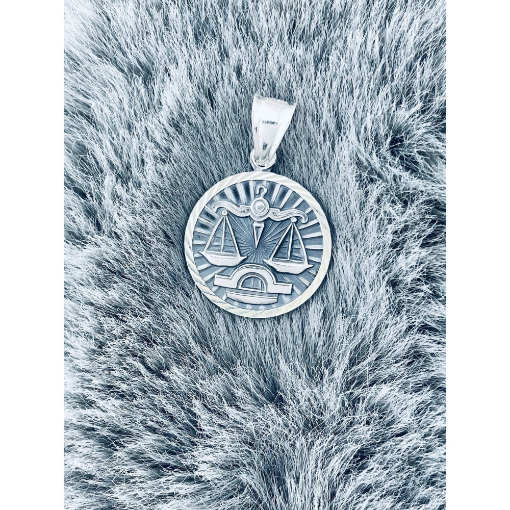 Srebrna zawieszka wisiorek znak zodiaku waga