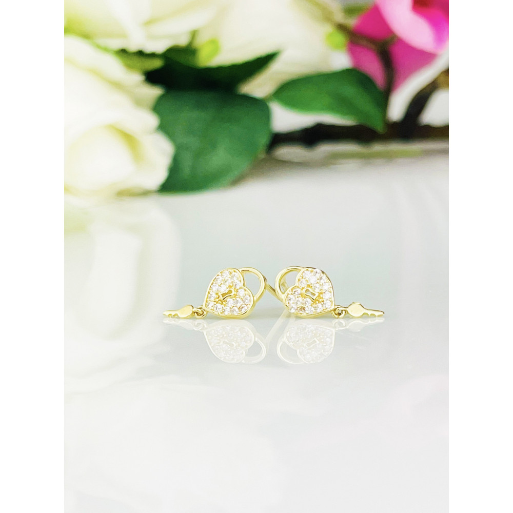 Ohrringe Herzen Ohrhänger OhACrstecker Ohrschmuck Gelbgold Paar